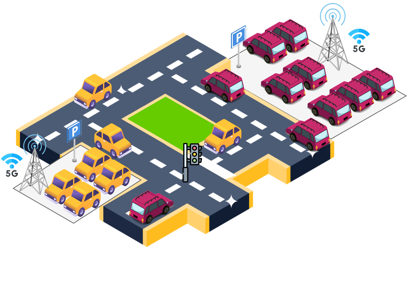 A smart city setting with unexploited vehicle resources